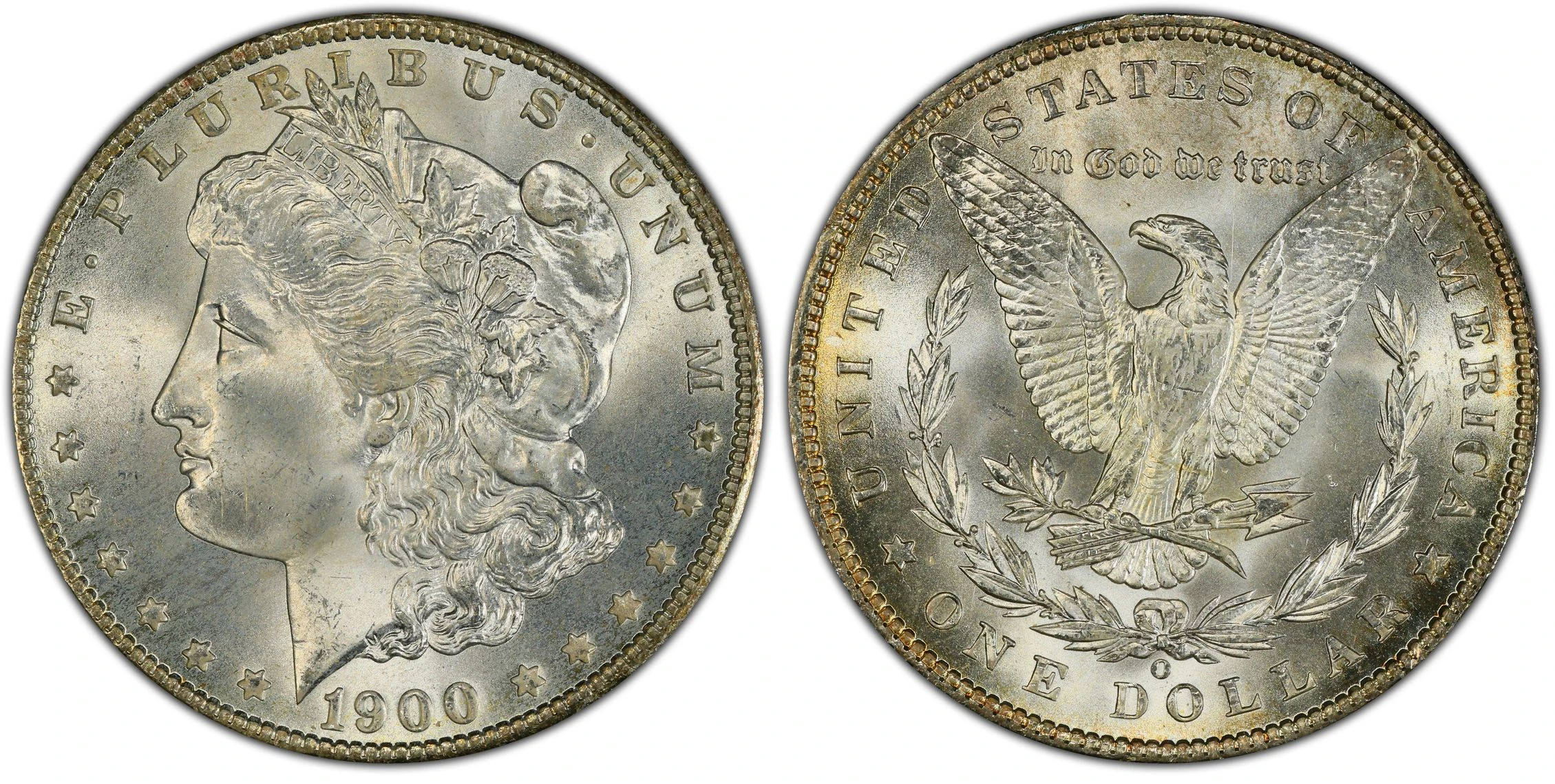 1900-O Morgan dollar obverse and reverse with the New Orleans mint mark