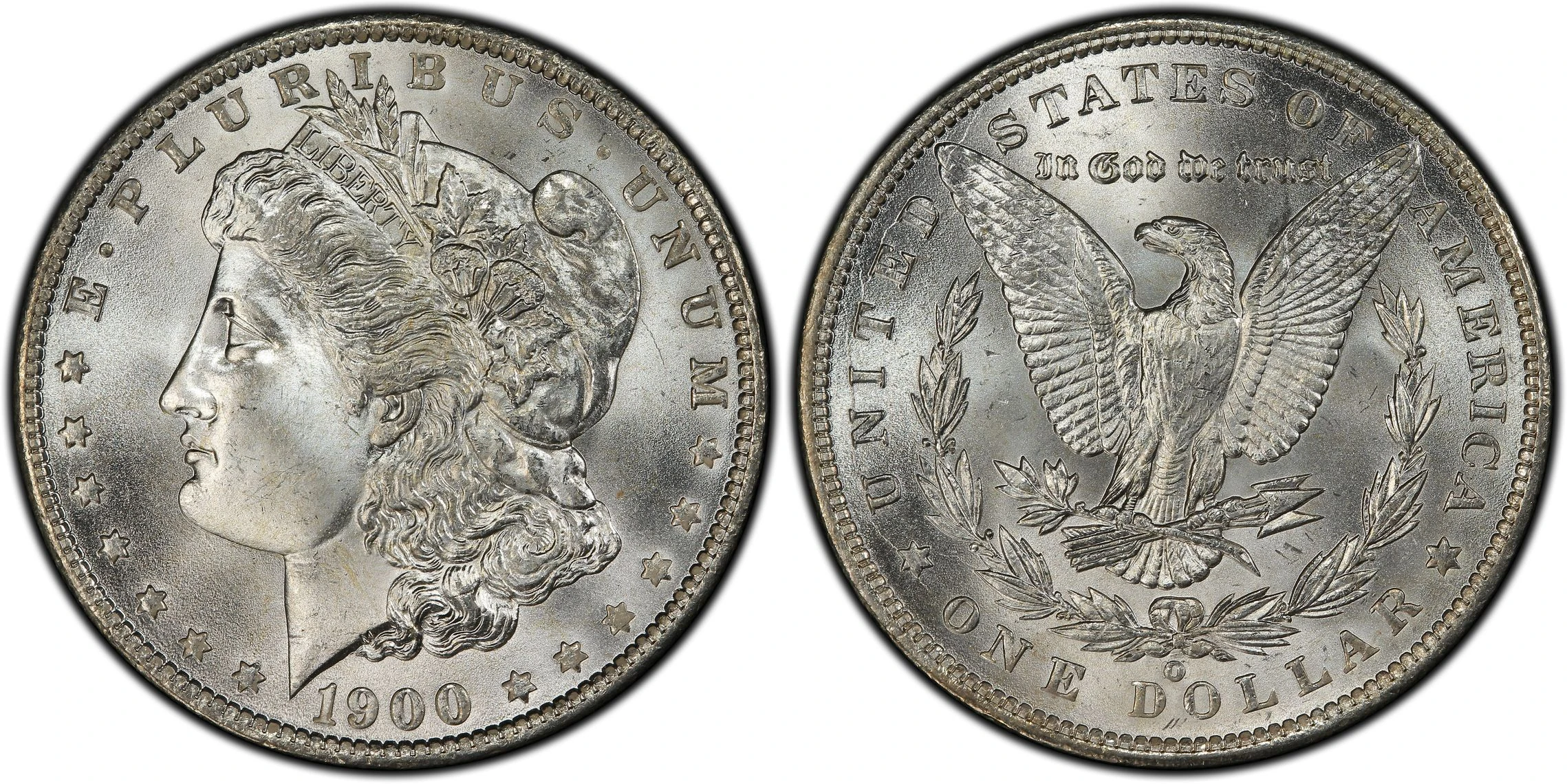 1900-O/CC Morgan dollar obverse and reverse, PCGS MS67+