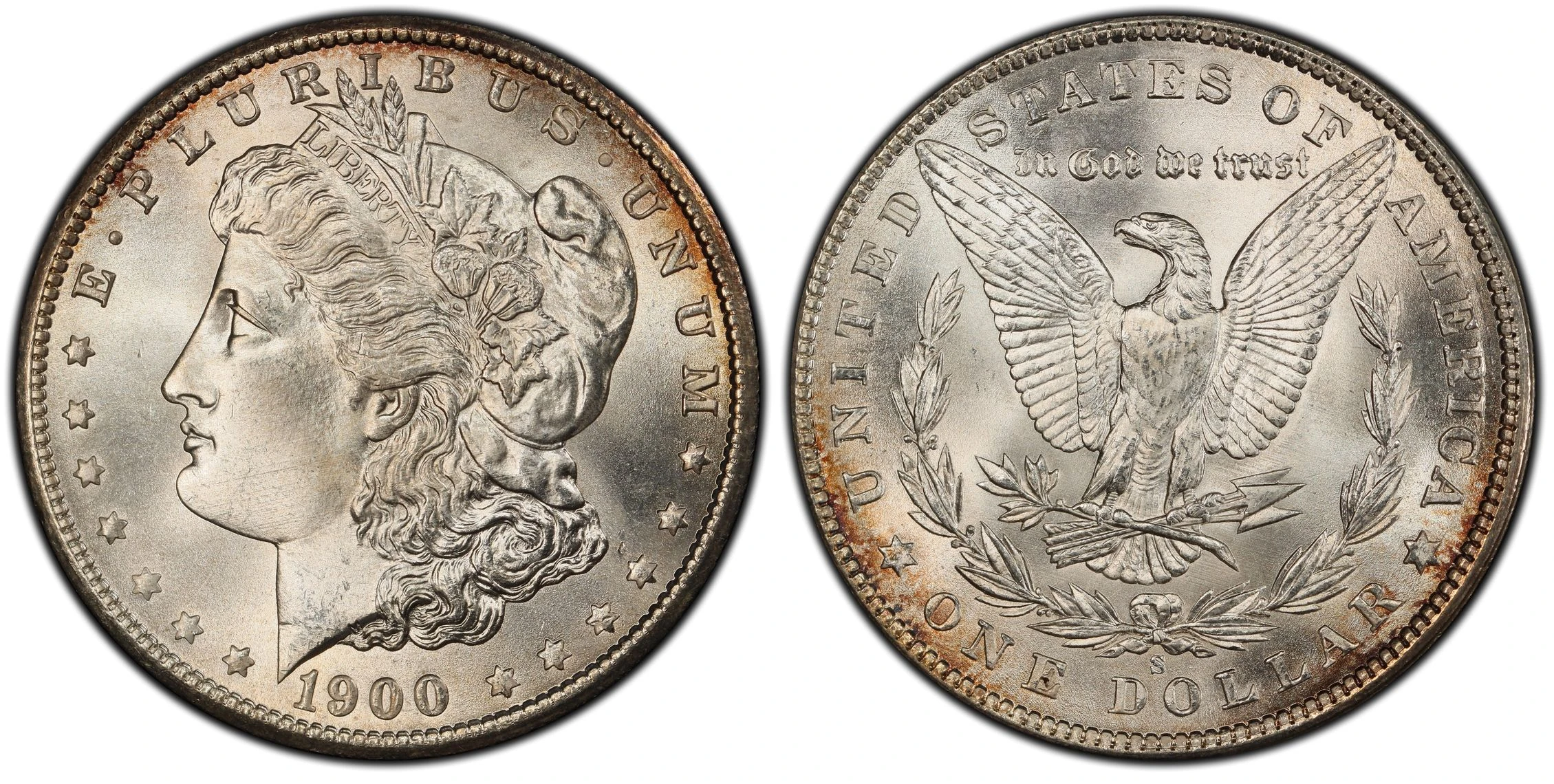 1900-S Morgan dollar obverse and reverse with the San Francisco mint mark