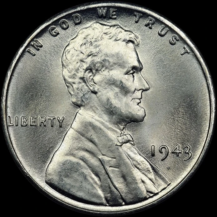 NGC original-surface 1943 steel cent MS66
