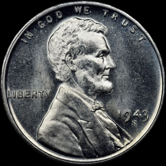 1943-S cent with S below the date; NGC MS67 Prooflike example