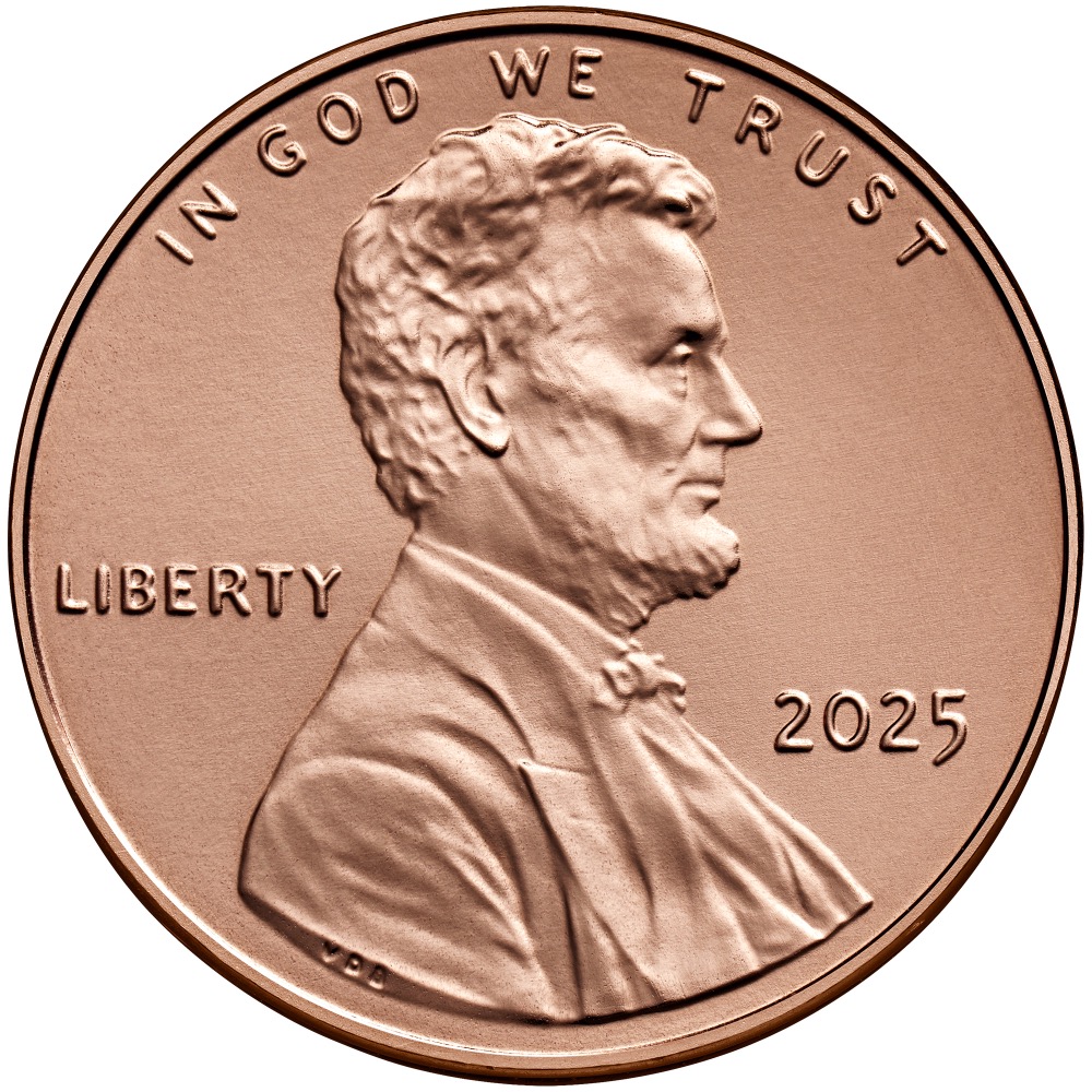 2025 Philadelphia Lincoln cent obverse with no mint mark
