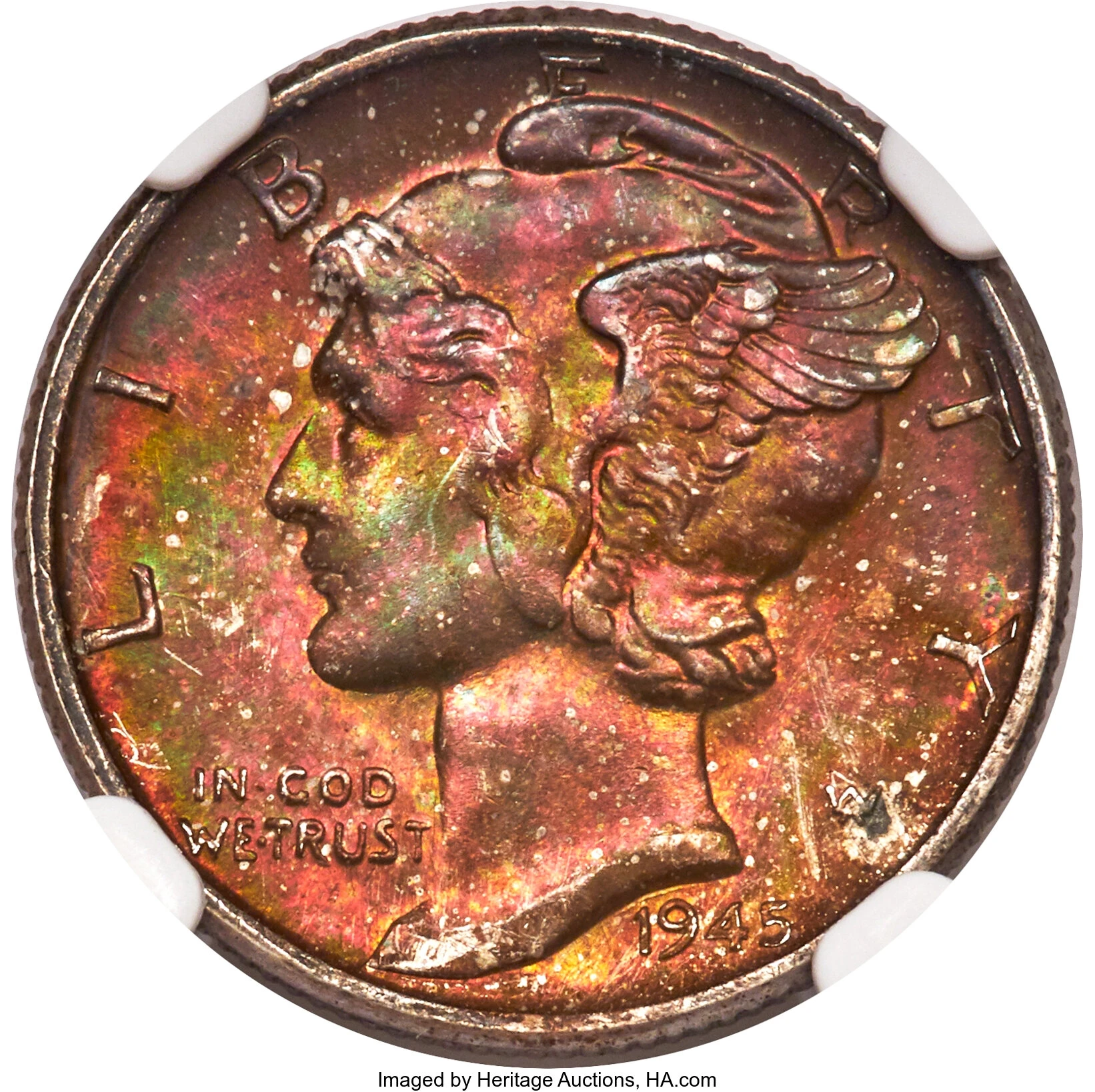 PCGS MS65 obverse and holder where shown