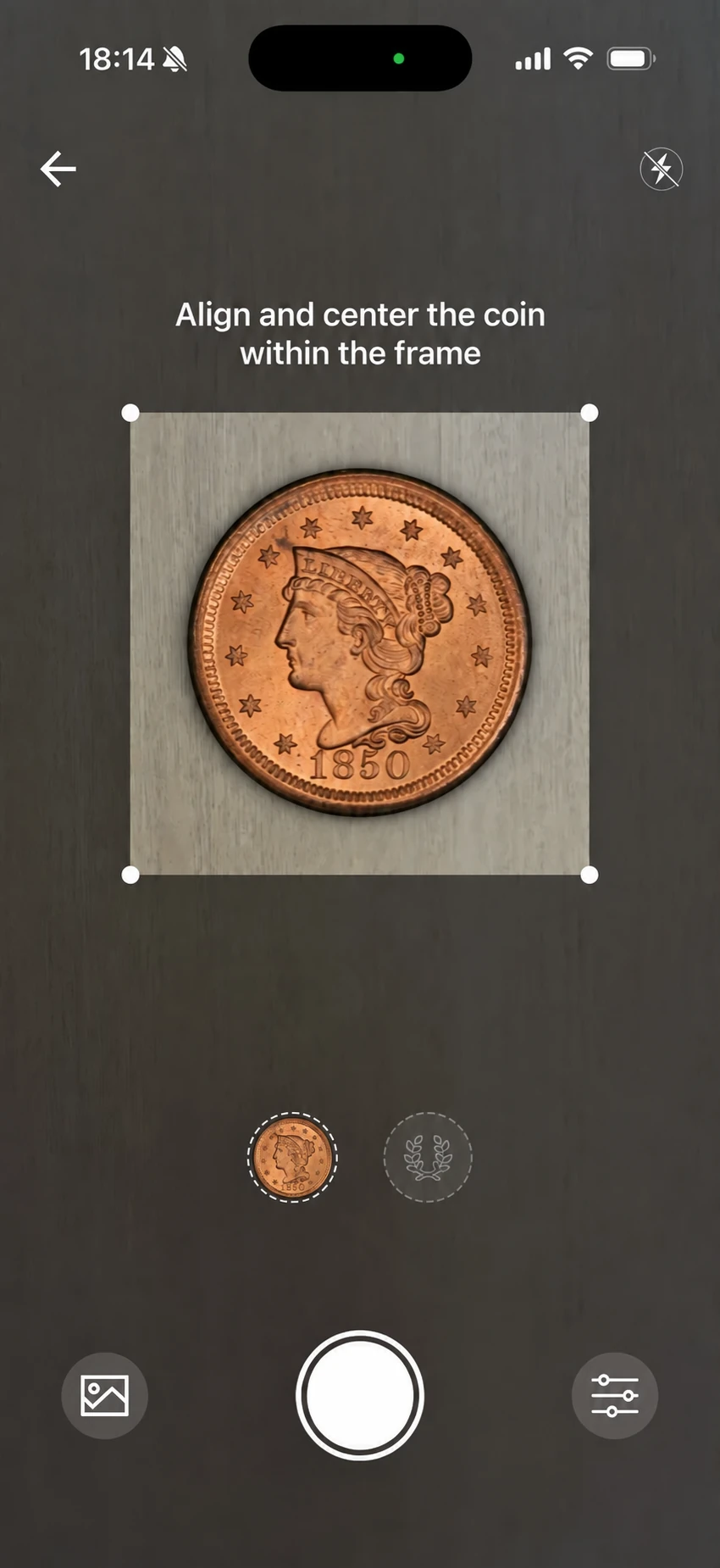 Coin: capture the front and back with the full rim visible.