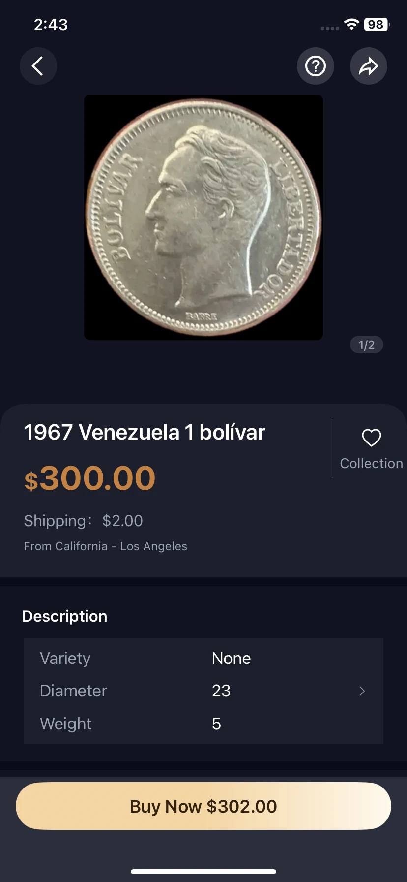 Listing detail shows item price, shipping and Buy Now.
