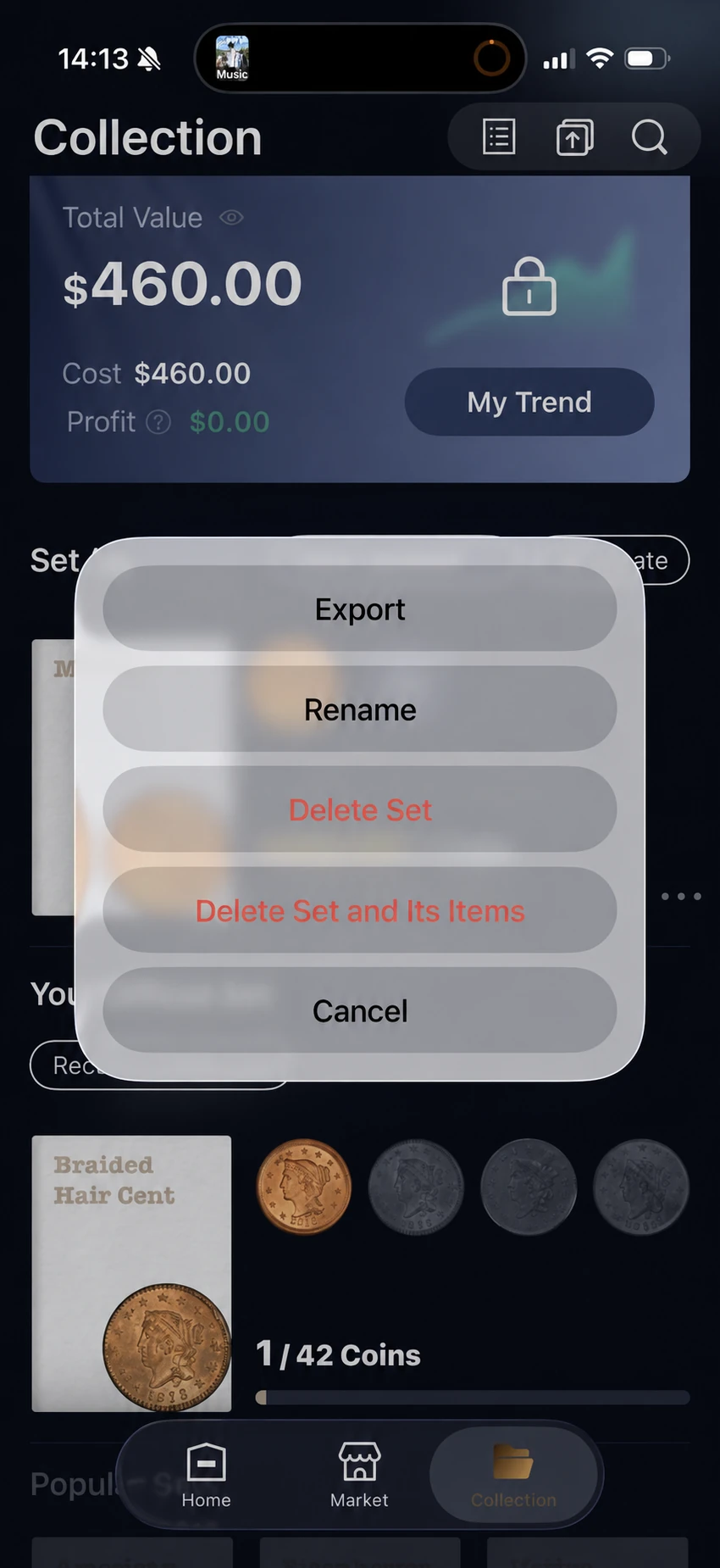 Rename a set or choose which deletion option to use.