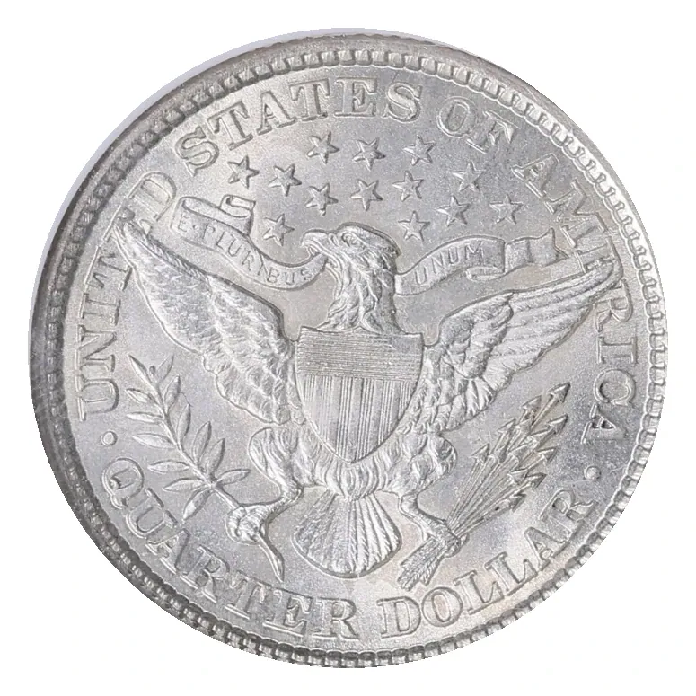 Same 1892 reverse: QUARTER DOLLAR identifies the denomination; no mint letter is normal for Philadelphia.