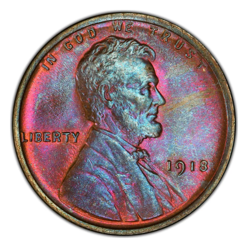 1918 Philadelphia Lincoln cent: no mint mark beneath the date is normal.