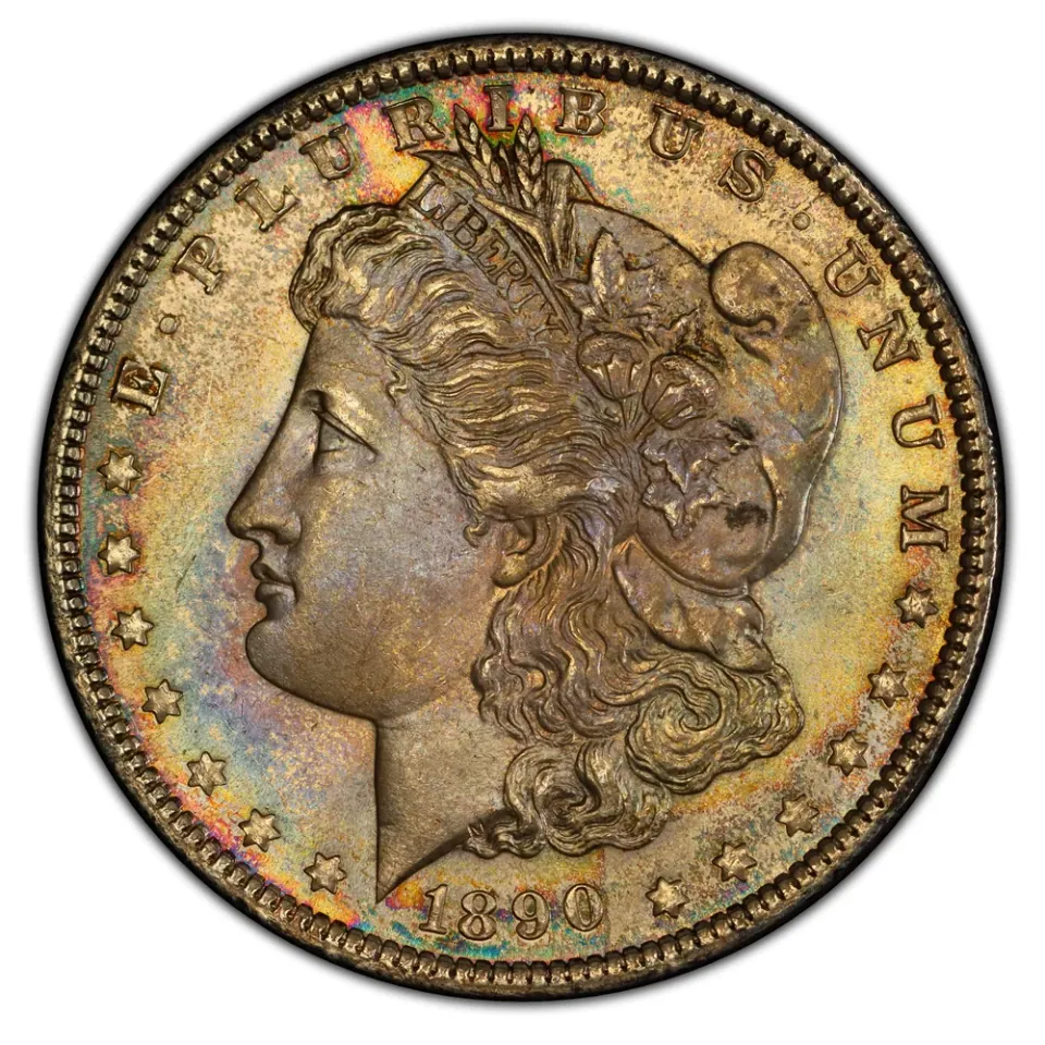 1890 Philadelphia · obverse: Liberty’s portrait sits above the date.