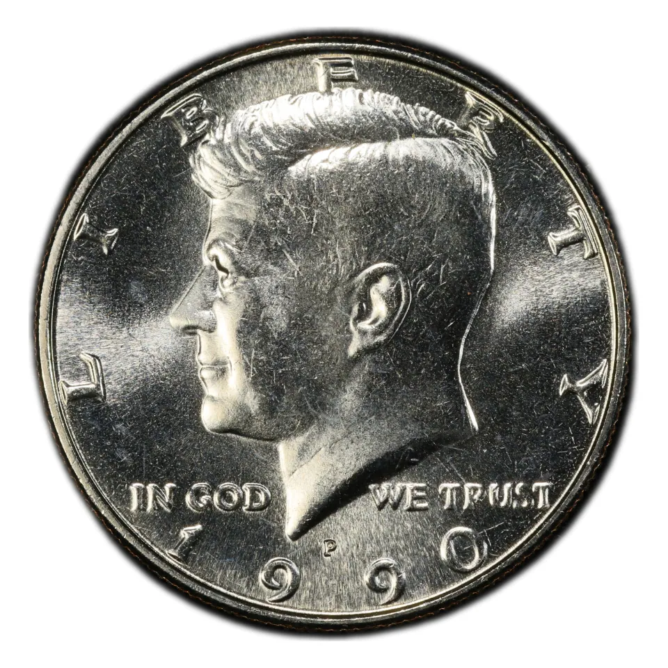 1990-P Kennedy half: inspect the P above the date.