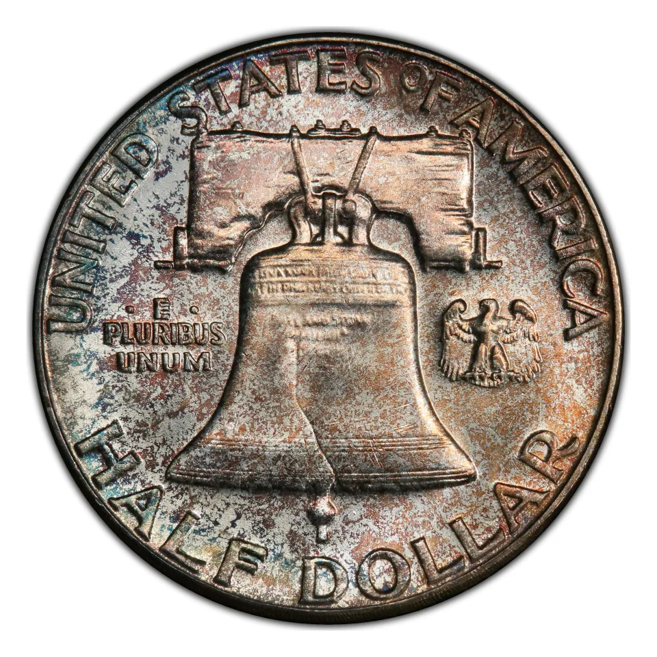 Same 1962 Liberty Bell reverse: inspect above the bell for D and the lower lines for strike detail.