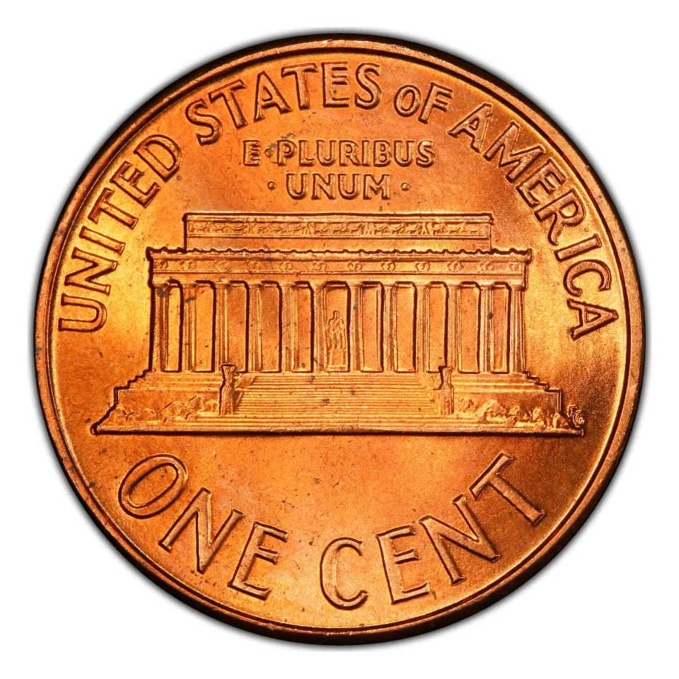 1963 Lincoln Memorial reverse: the building is the regular design, not a wheat reverse.