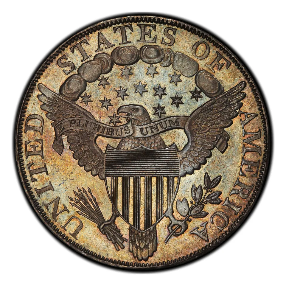 1804 Class I dollar reverse: the heraldic eagle differs from Morgan and Peace designs.