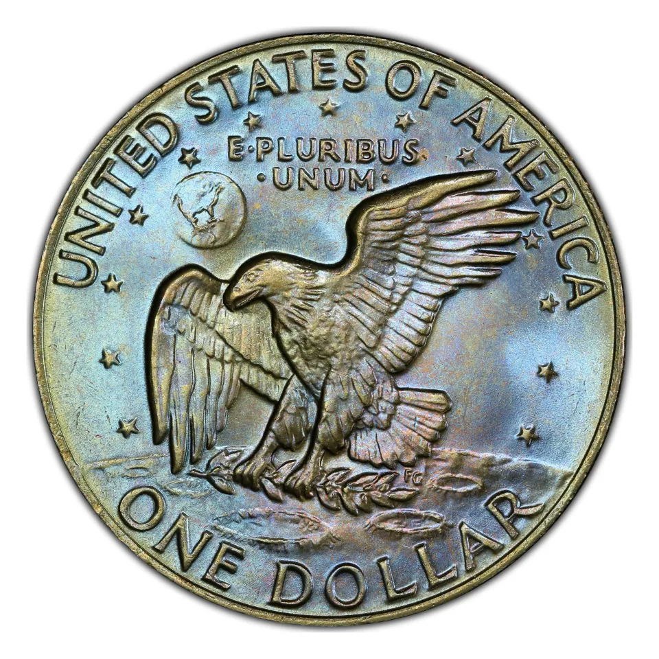 Same 1977 reverse: Apollo 11 eagle on the lunar surface.