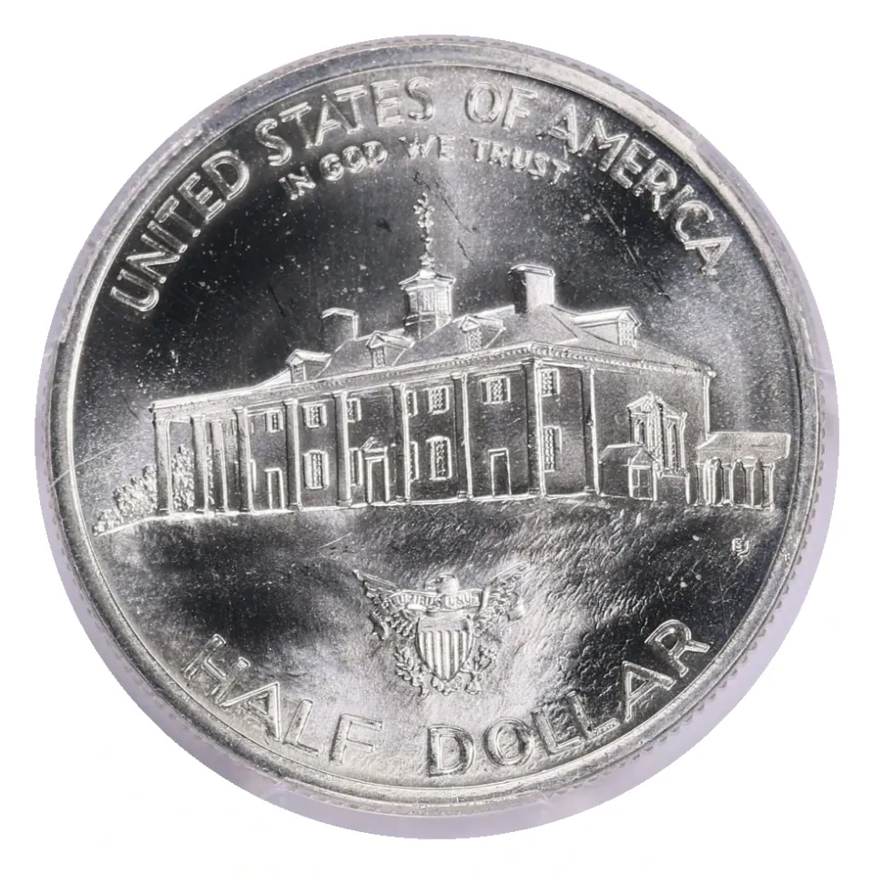 Same 1982-D reverse: Mount Vernon and HALF DOLLAR; D identifies the Uncirculated issue in this program.