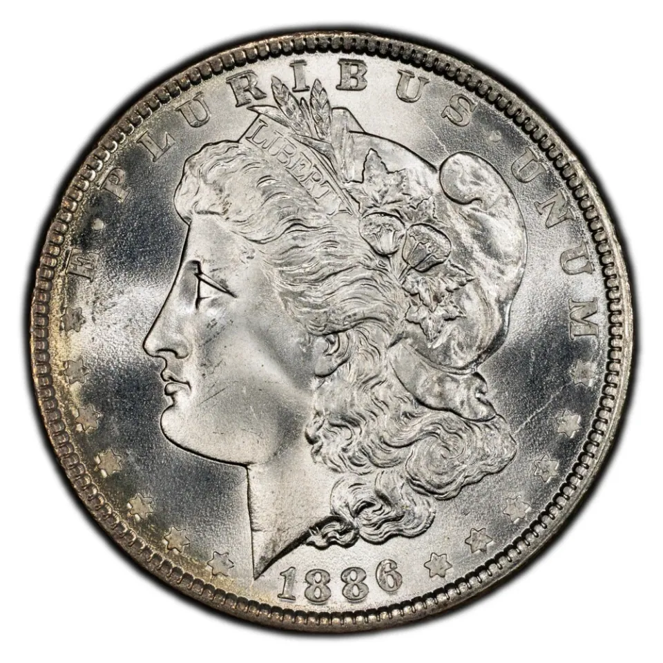 1886 Philadelphia · obverse: Read 1886 below Liberty’s portrait.