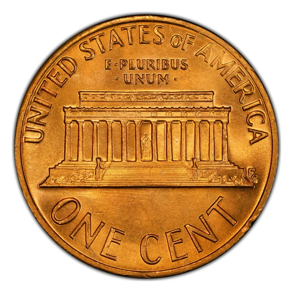 1973 Lincoln Memorial reverse: compare columns, fields and rim for wear.