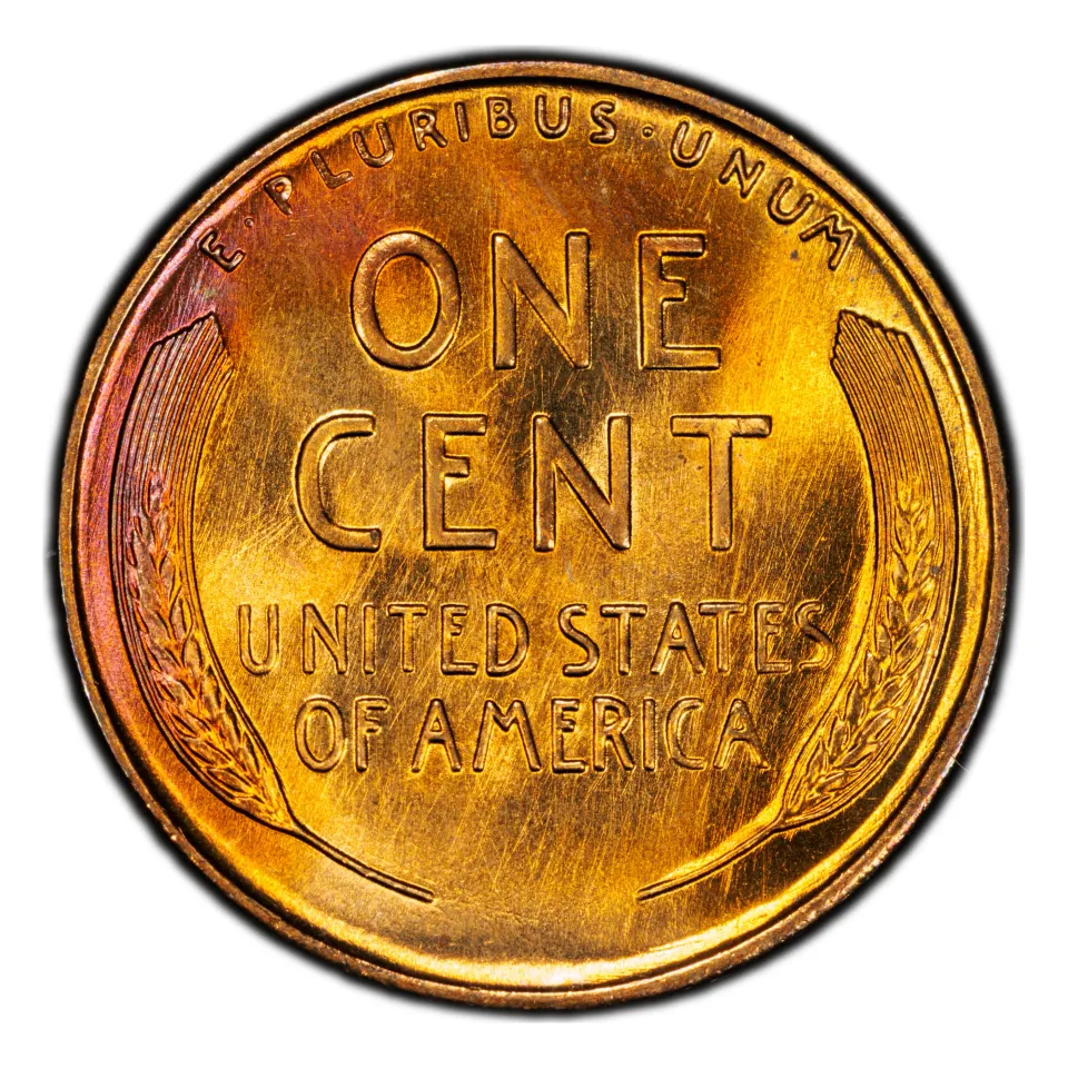 Same 1935 wheat reverse: wheat ears frame ONE CENT; inspect surfaces without polishing.