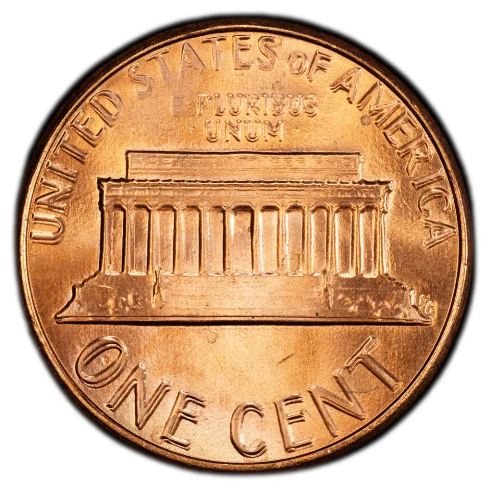 1983 doubled die reverse · full reverse: Compare the lettering with the normal reverse above.