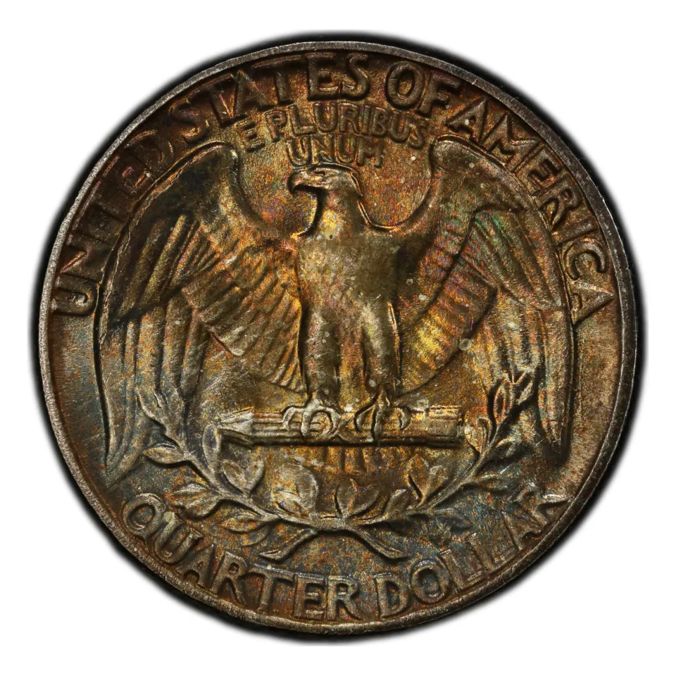 Same 1952 reverse: the blank mint-mark area below the wreath is normal for Philadelphia.