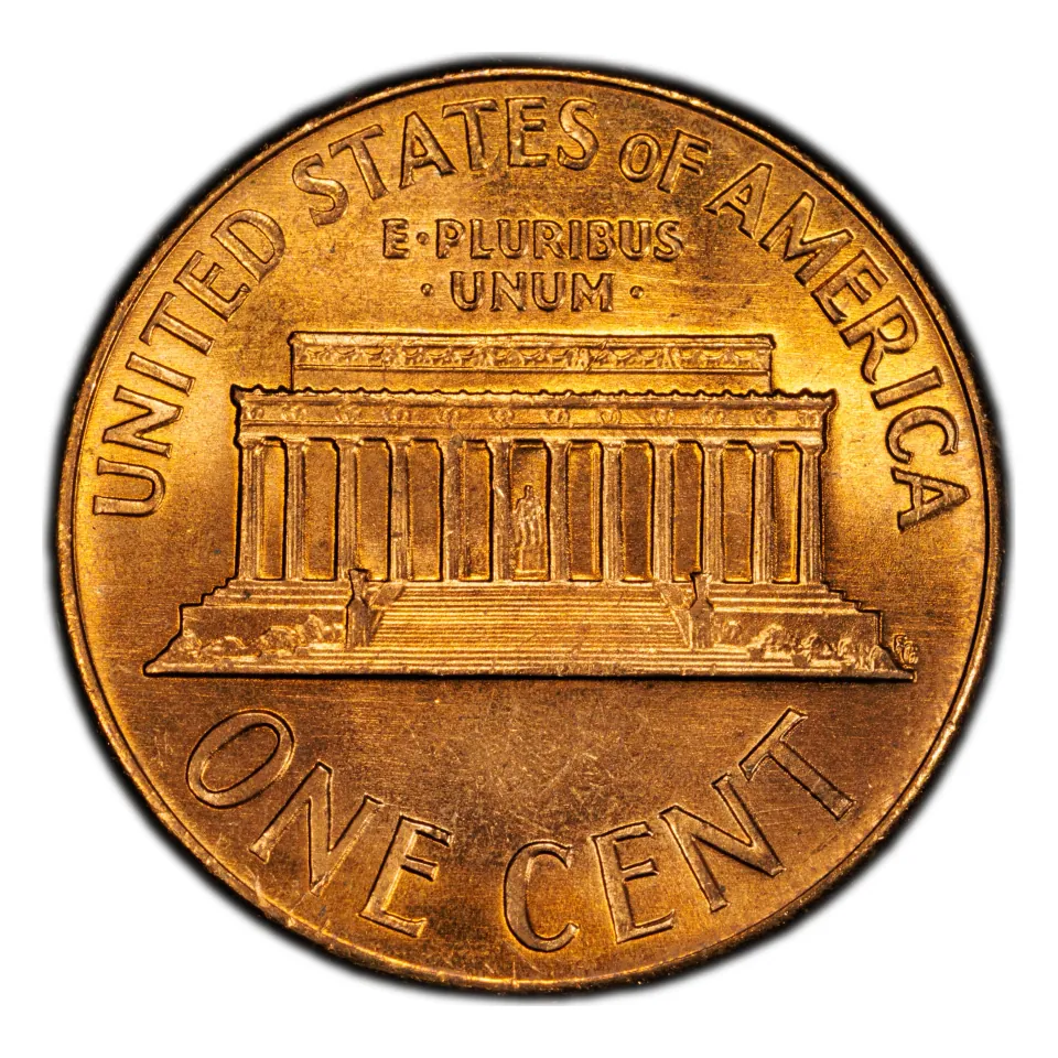Same 1967 reverse: Lincoln Memorial detail and the open fields help assess preservation.