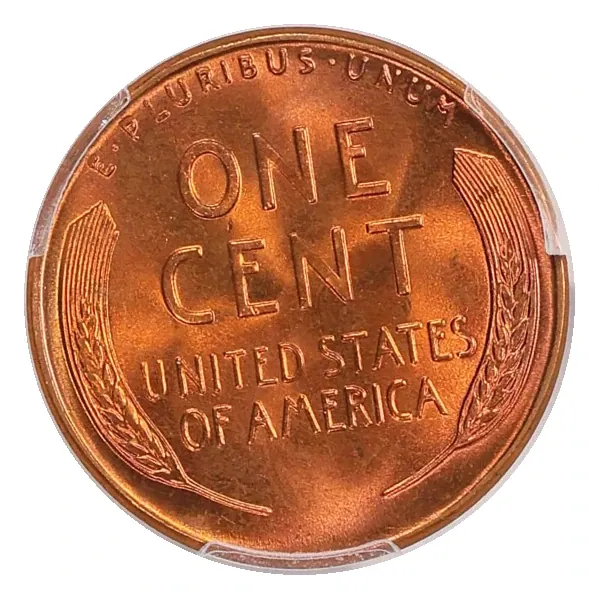 Same 1957 reverse: wheat ears surround ONE CENT; retain the original copper surfaces.