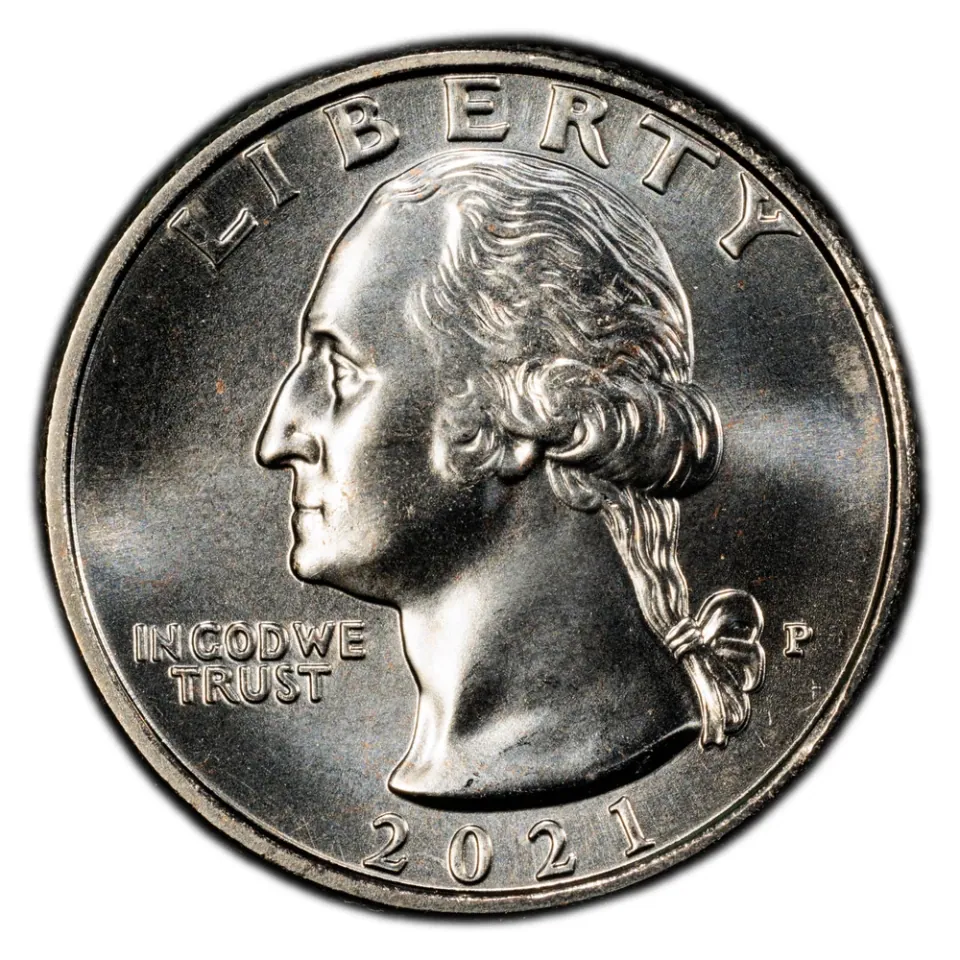 2021-P · obverse: Washington faces left; read 2021 below and P beside the portrait.