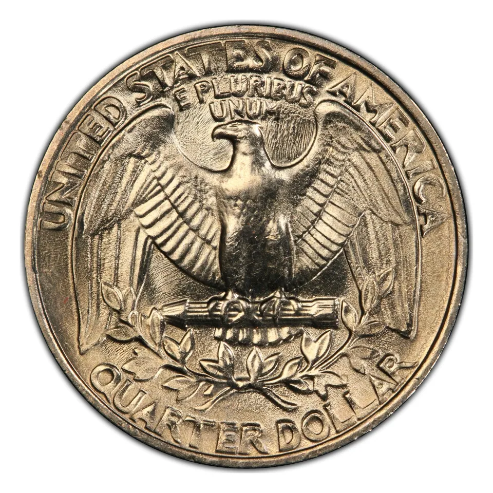 Same 1981-P eagle reverse: the normal clad design retains an eagle and QUARTER DOLLAR.
