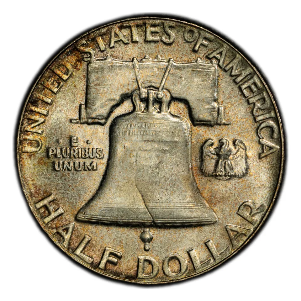 1952 Philadelphia reverse: inspect the mint-mark area above the Liberty Bell and the horizontal lines near its base.