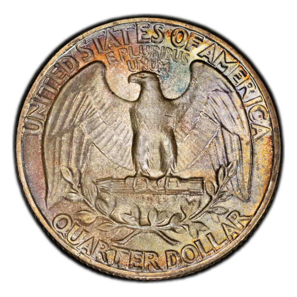 Same 1962 reverse: inspect below the wreath and above QUARTER DOLLAR for a D.