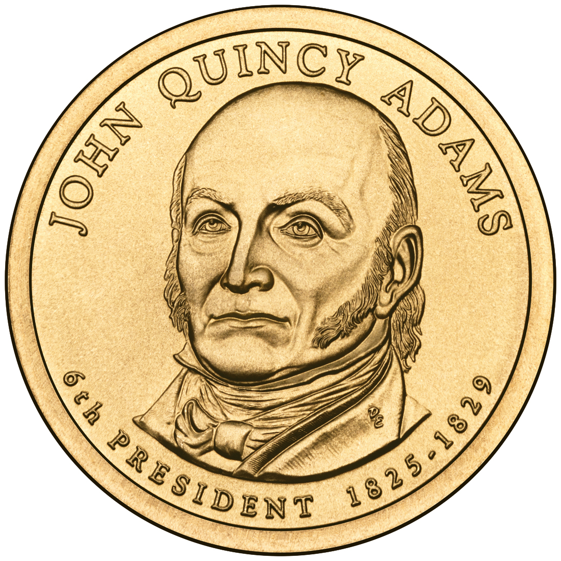 John Quincy Adams · obverse: The name and 6th PRESIDENT distinguish him from John Adams.